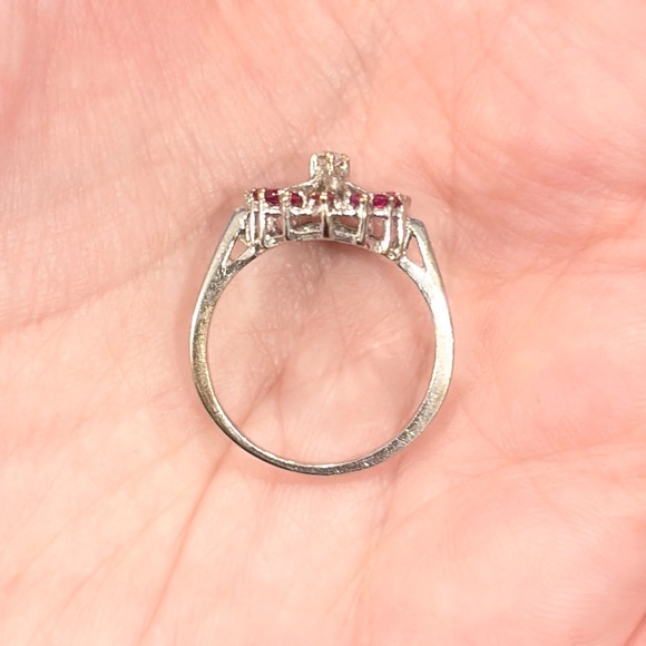 Vintage 14K PSCO Natural Ruby Diamond Ring Art Nouveau Size 7 Filigree Starburst - Picture 12 of 16